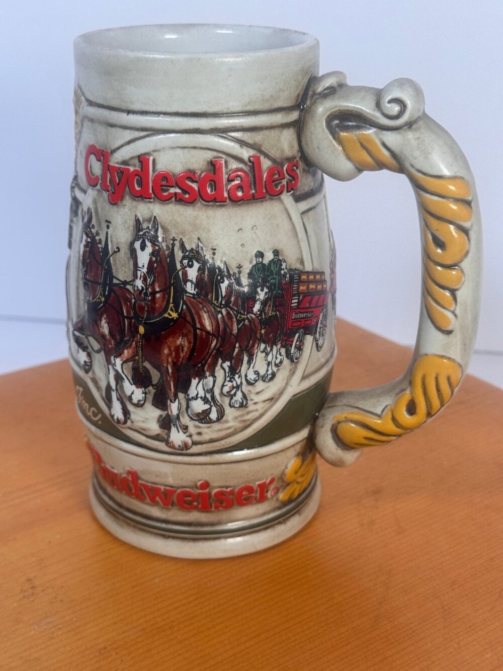 Budweiser Clydesdales 1980s Vintage Ceramic Beer Stein